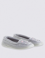 Marks and Spencer  Heart Embroidered Moccasin Slippers