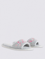 Marks and Spencer  Heart Embroidered Open Toe Mule Slippers