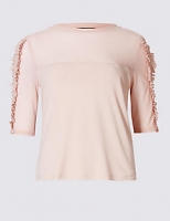 Marks and Spencer  Mesh Frill Half Sleeve T-Shirt