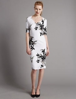 Marks and Spencer  Floral Print Half Sleeve Bodycon Dress