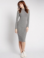 Marks and Spencer  Striped Long Sleeve Bodycon Dress