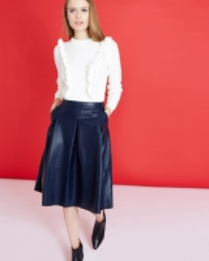 Savida PU Midi Skirt