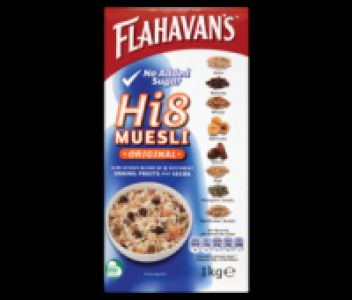 Flahavans Hi 8 Muesli No Added Sugar 1kg