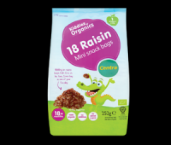 Centra Kiddies Organic Raisins 18pk 252g