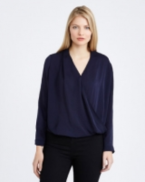 Gallery Long-Sleeved Wrap Over Top
