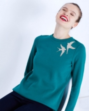 Savida Embroidered Bird Sweatshirt