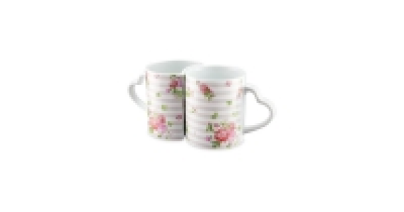 Aldi  Crofton Floral Couples Mugs