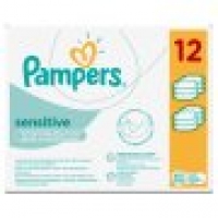 Tesco  Pampers Sensitive Baby Wipes 12X56 Pa...