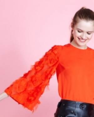 Savida Blaze Feather Sleeve Top