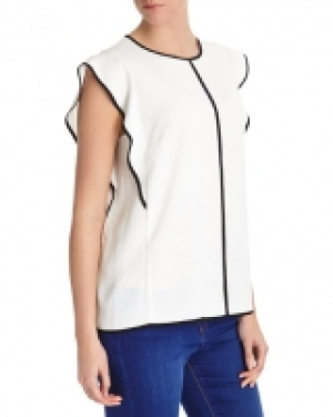 Tipped Frill Sleeve Top