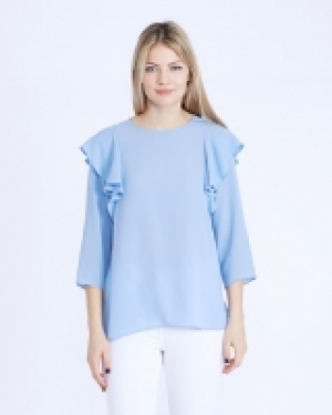 Gallery Long-Sleeved Flutter Top