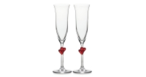 Red Heart Champagne Glasses 2-Pack
