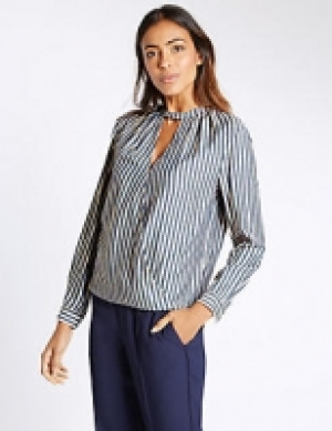 Striped Notch Neck Long Sleeve Blouse 37.00 €
