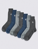 Marks and Spencer  7 Pairs of Heraldic Lion Embroidered Socks