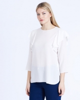 Dunnes Stores  Gallery Long-Sleeved Flutter Top