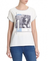 Dunnes Stores  Graphic Girl Print T-Shirt