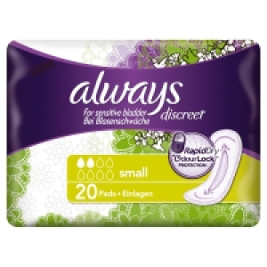 Always Discreet Small Pads Sensitive Bladder 20s (20 Piece) 3.00&nbsp;&euro;