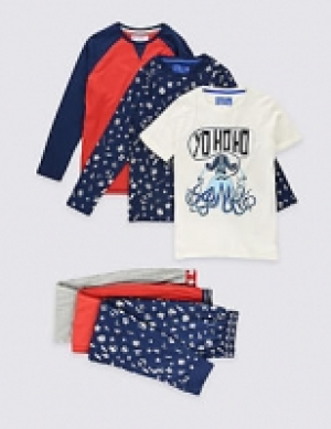 3 Pack Pure Cotton Pyjamas (3-16 Years) 33.00 €
