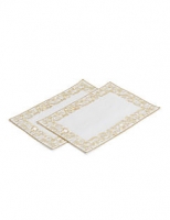 Marks and Spencer  2 Pack Gold Embroidered Placemats