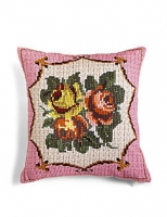 Marks and Spencer  Floral Cross Stitch Print Cushion