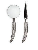 Marks and Spencer  Feather Letter Opener & Magnify Glass
