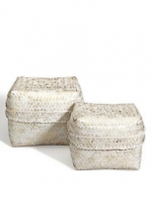 Marks and Spencer  Hand Woven Set of 2 Bamboo Boxes