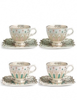 Marks and Spencer  Hollywood Deco Set of 4 Cups & Saucers