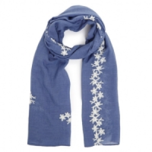 Flower Embroidered Scarf