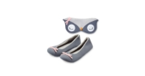 Owl Slippers & Eye Mask Set