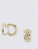 Marks and Spencer  Gold Plated Sparkle Clip Hoop Earrings