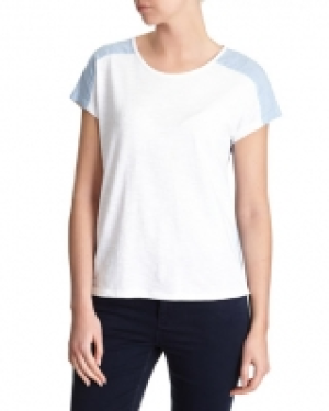 Stripe Woven Back T-Shirt