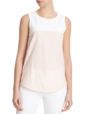 Stripe Woven And Jersey Vest