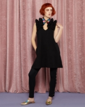 Joanne Hynes Ruffle V-Neck Dress