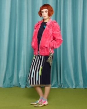 Joanne Hynes Berry Pink Bow Velvet Jacket