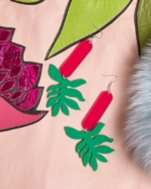 Joanne Hynes Pink/Green Rousseau Earrings