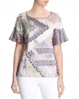 Dunnes Stores  Mix Print Frill Top