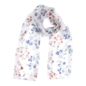 Floral Skinny Silk Scarf