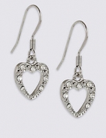 Marks and Spencer  Diamanté Sparkle Heart Drop Earrings