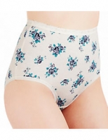 Marks and Spencer  Cotton Rich Jacquard Waist Floral Full Briefs
