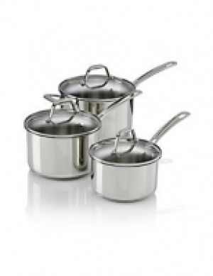 Marks and Spencer  3 Piece Stainless Steel Saucepan Set