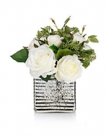 Marks and Spencer  Artificial Rose in Mercury Glass Arrangement