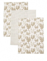 Marks and Spencer  Set of 3 Hens Print Tea Towel