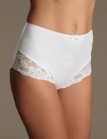 Marks and Spencer  Cotton Rich Lace Cuffed Full Briefs