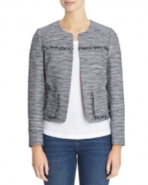 Boucle Jacket With Fringe Detail