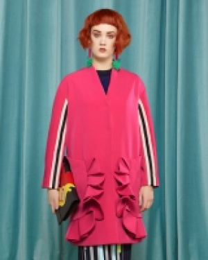 Joanne Hynes Pink Frill Pocket Coat