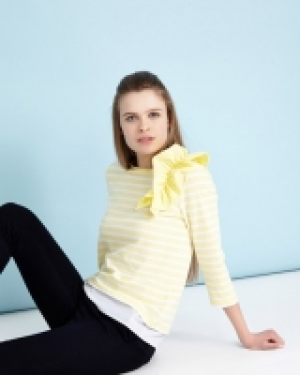 Savida Flounce Stripe Ruffle Top