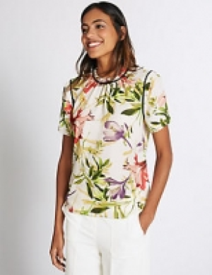 Floral Print Round Neck Short Sleeve Blouse 34.00 €