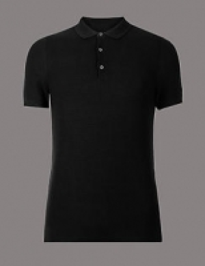 Slim Fit Pure Cotton Textured Polo Shirt 40.00 €