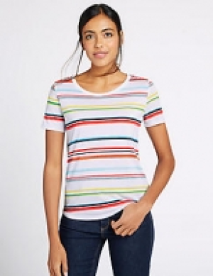 Striped Round Neck Short Sleeve T-Shirt 13.00 €