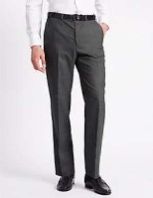 Regular Fit Wool Blend Flat Front Trousers 54.00 €